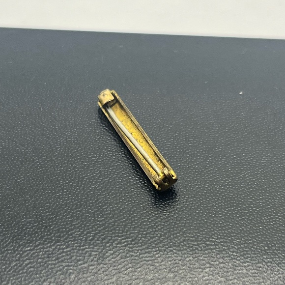 Victorian etched flowers seed pearl gold filled bar brooch pin c clasp antique - Picture 4 of 12